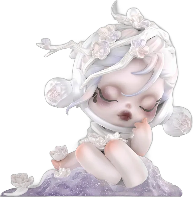 Skullpanda figure from the Ink Plum Blossom series — official Pop Mart render